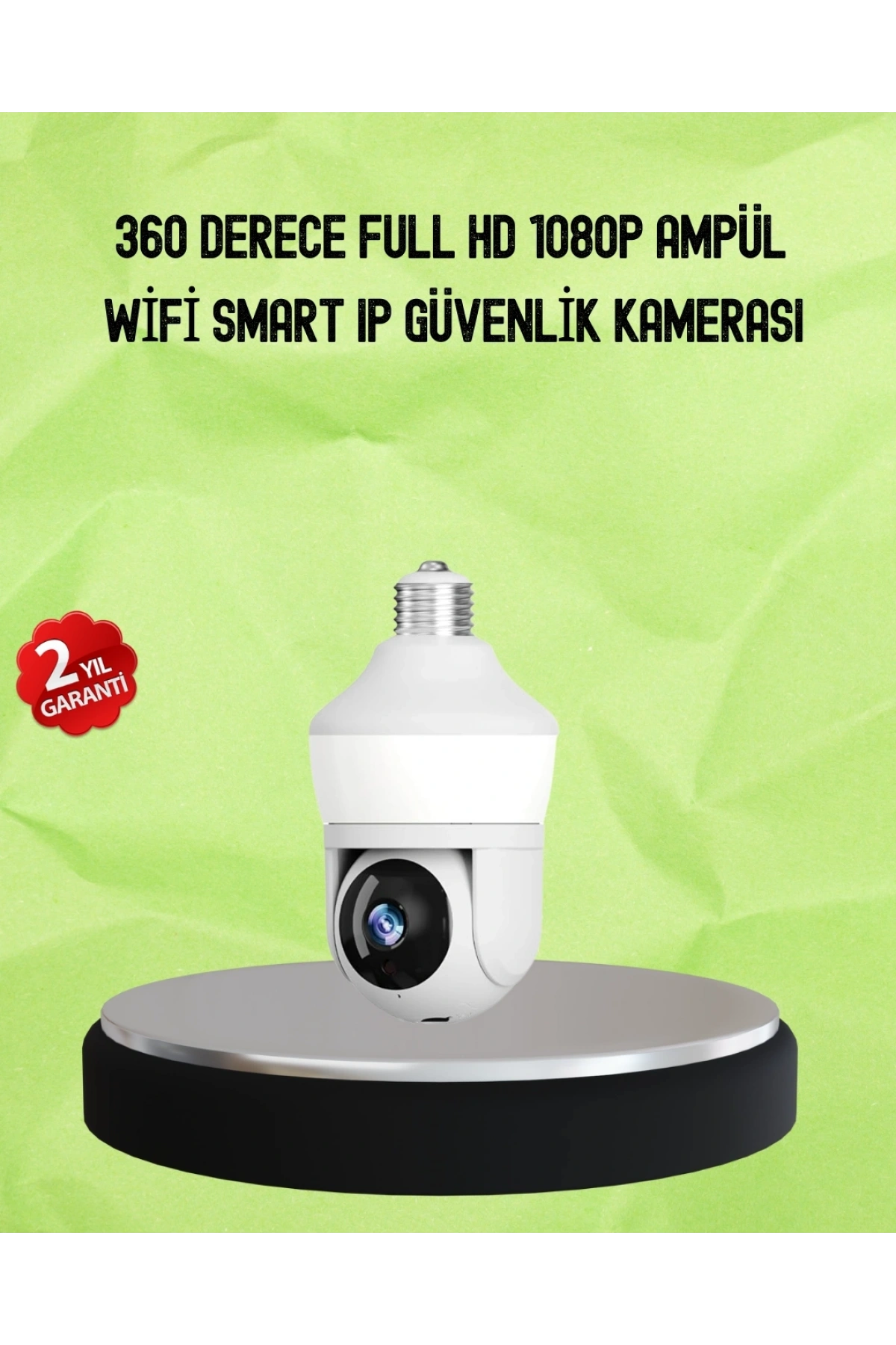 Hareket Algılamalı 360° Wi-Fi Akıllı Ampül Kamera