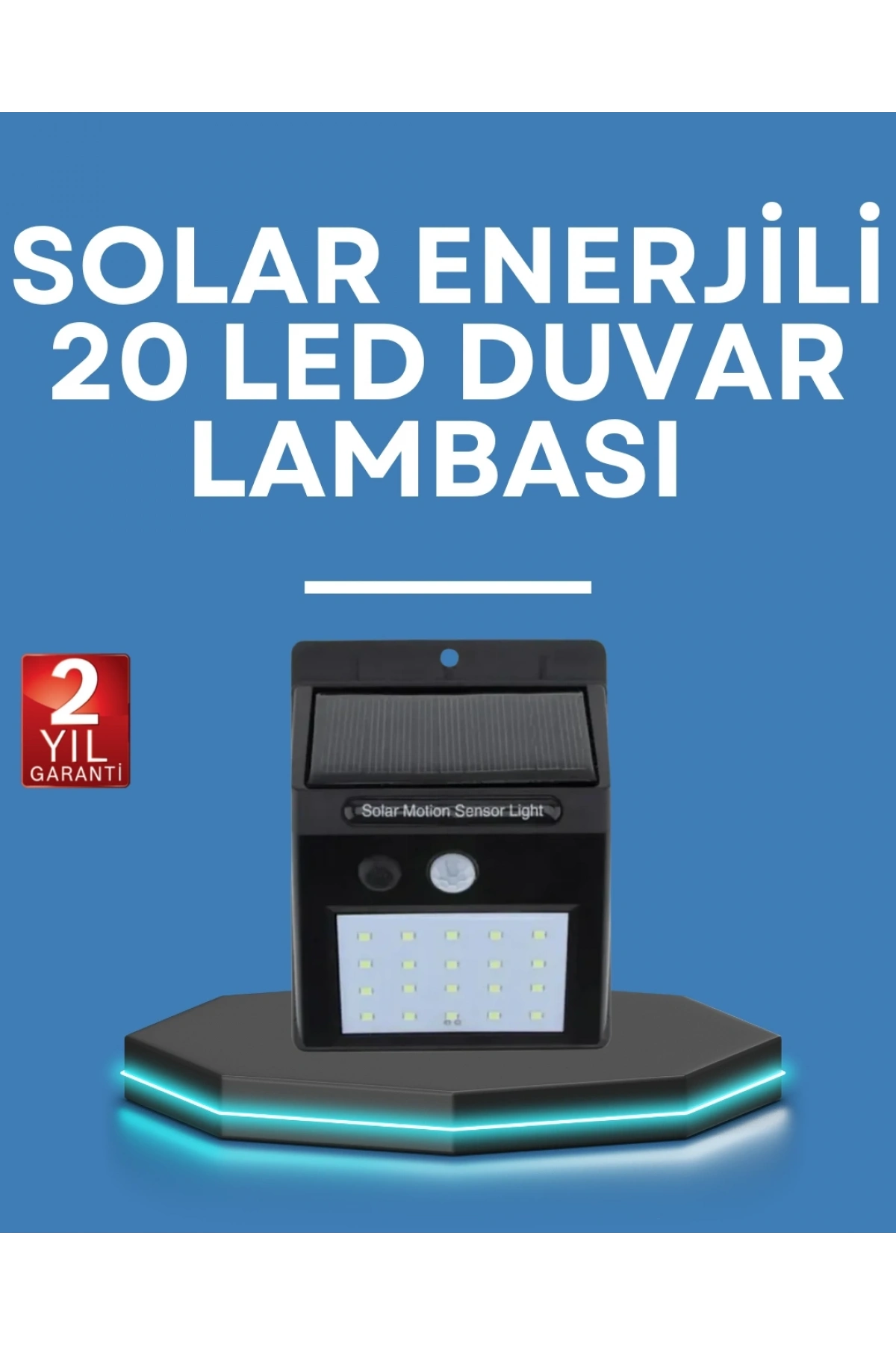 Hareket Algılamalı Solar LED Güvenlik Lambası