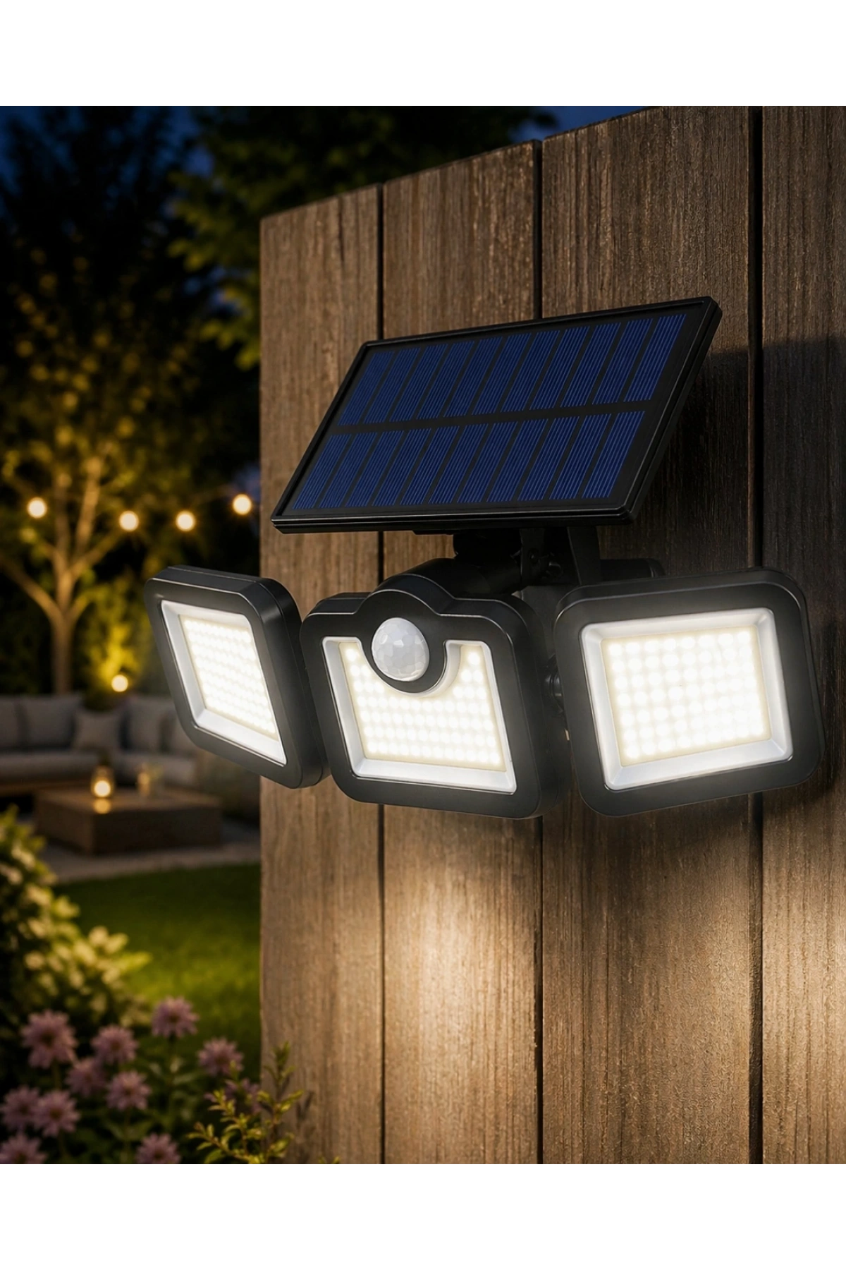 Hareket Sensörlü Solar Bahçe Lambası Güçlü LED Duvar Projektörü