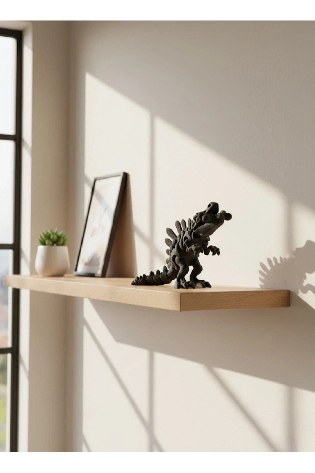 Hareketli Dinazor Figürü Dekoratif Oyuncak – Siyah Tasarım