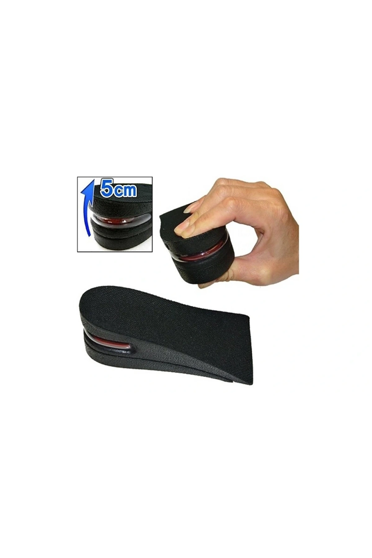 Hava Yastıklı Tabanlık (5 CM) (SİYAH) (5047)