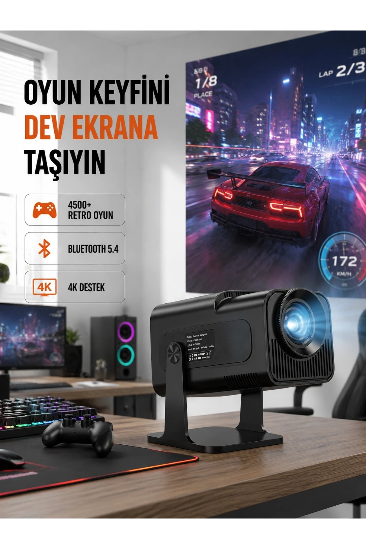 HCS350pro Android 11 İşletim Sistemli Mini Projektör Yeni Nesil