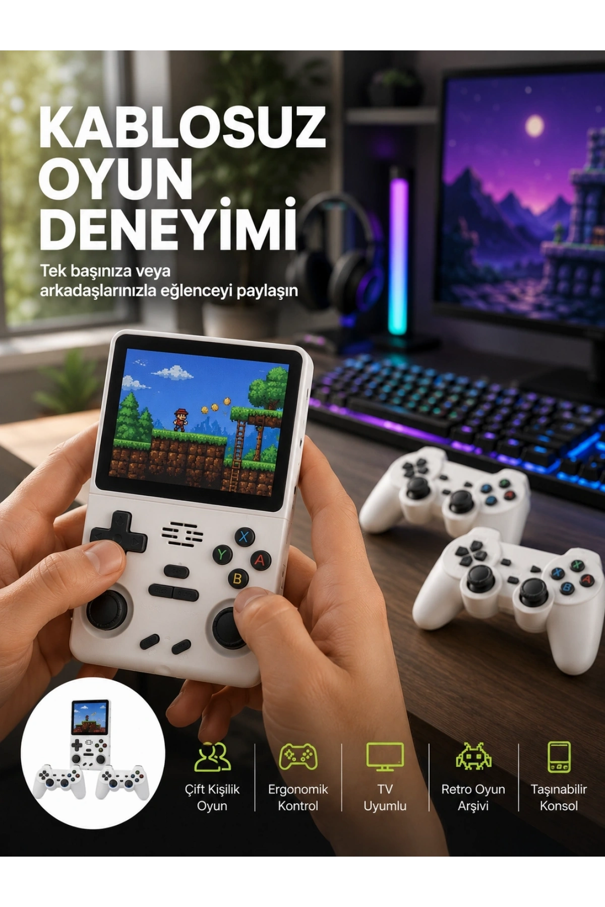 HDMI Destekli Kablosuz Oyun Konsolu 10.000 Oyun Yeni Nesil