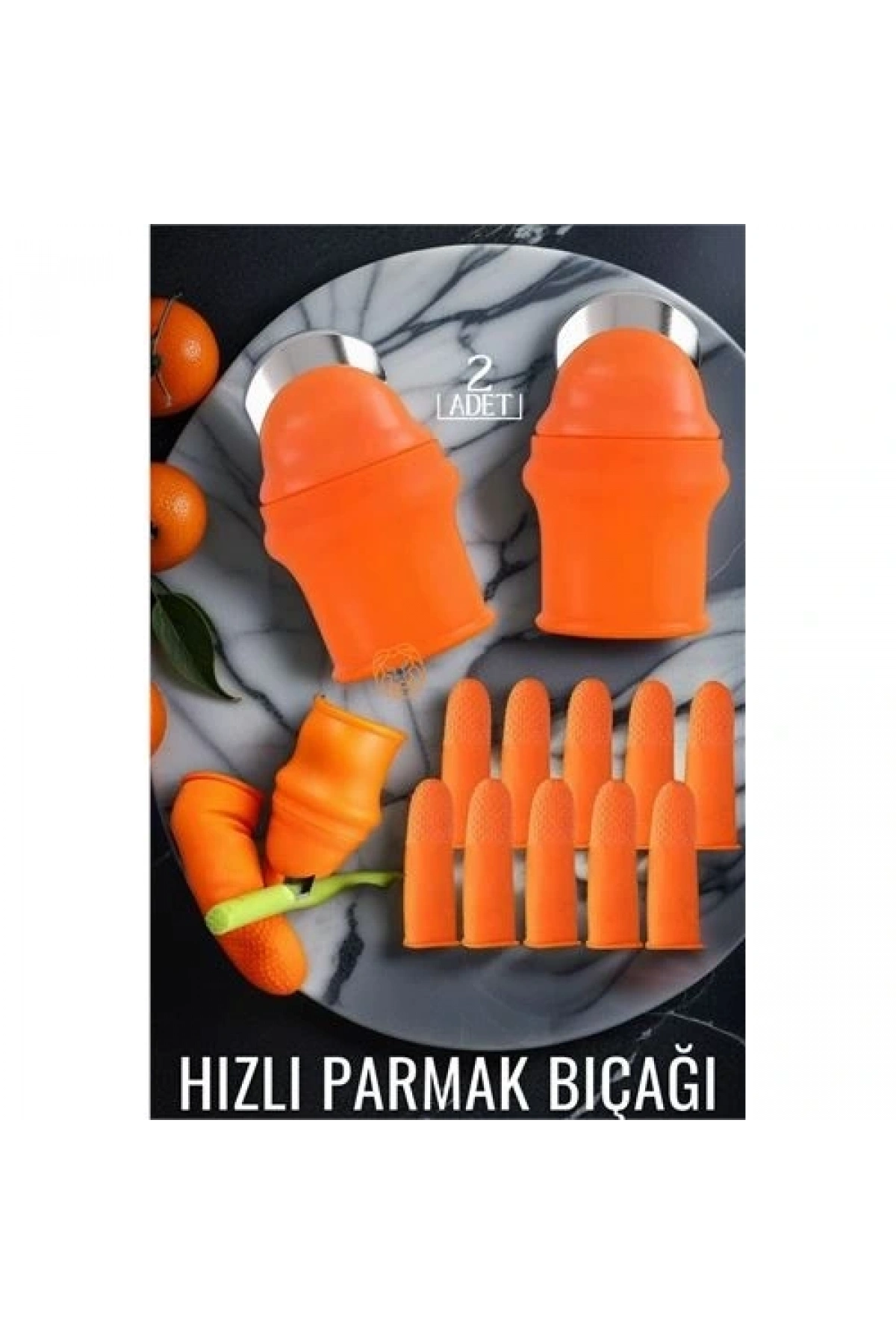 Hızlı Parmak Bıçağı Başparmak Sebze Kesici 2 li set
