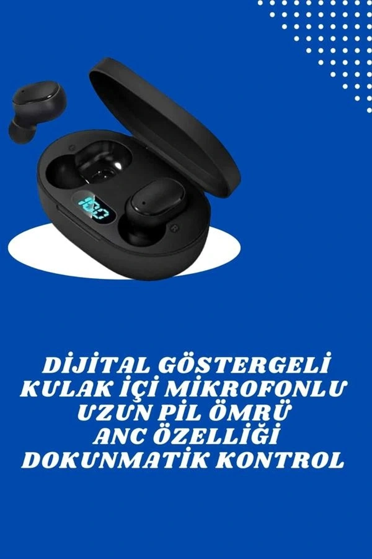 İkili Bluetooth Kulaklık Dijital Göstergeli Uzun Pil Ömrü Yüksek Ses Kaliteli