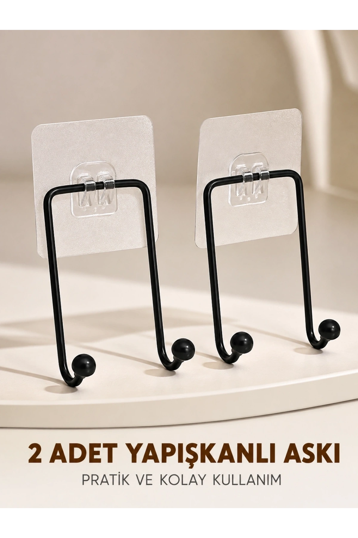 İkili Duvar Tipi Yapışkanlı Askılık Pratik Ev Düzenleme Askısı