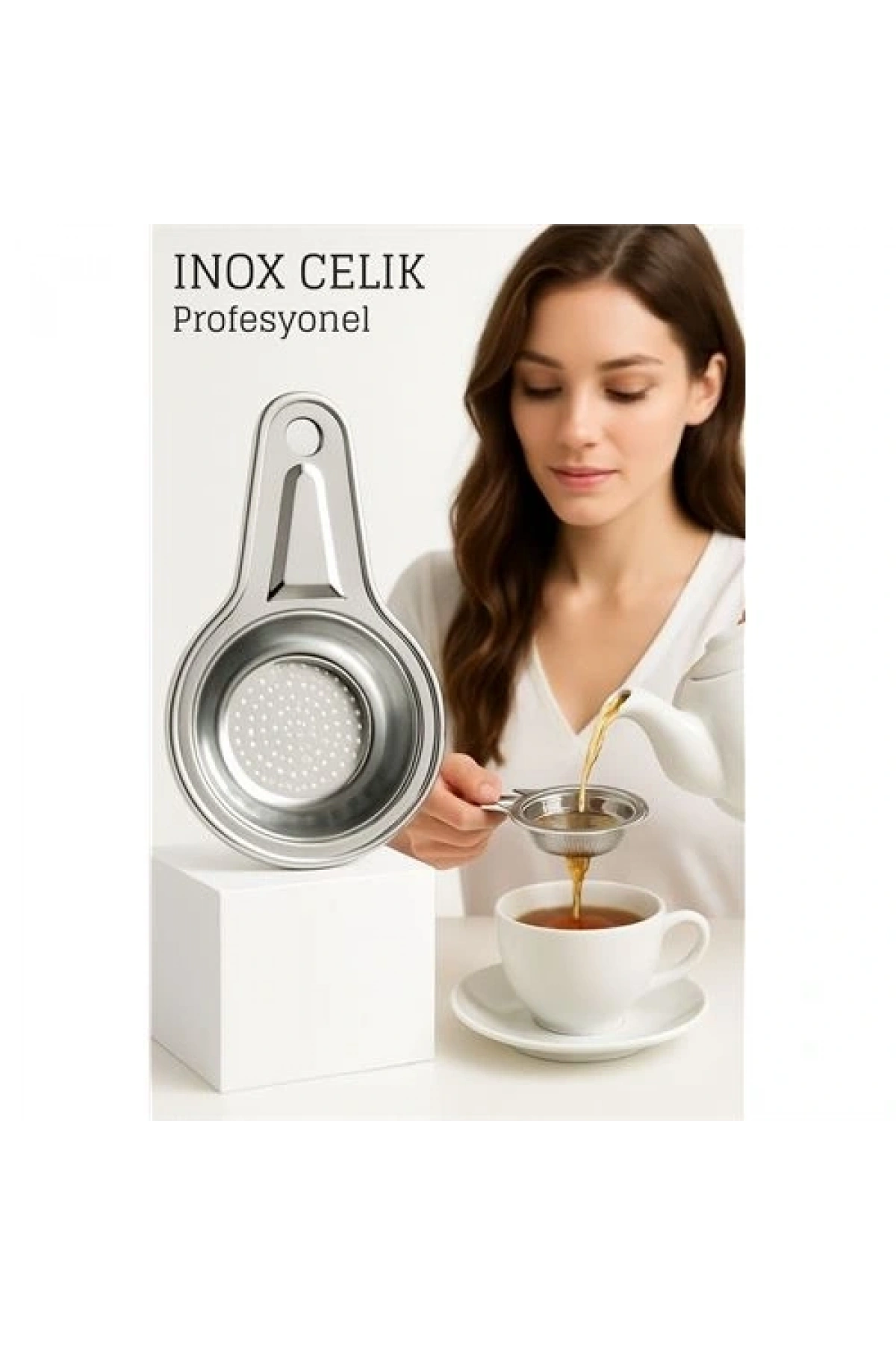 Inox Çelik Çay Süzgeci - Profesyoneller İçin Paslanmaz Çelik