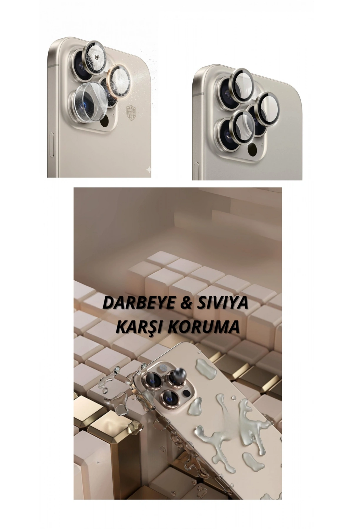 iPhone 16 Pro Max Kamera Lens Koruyucu Naturel