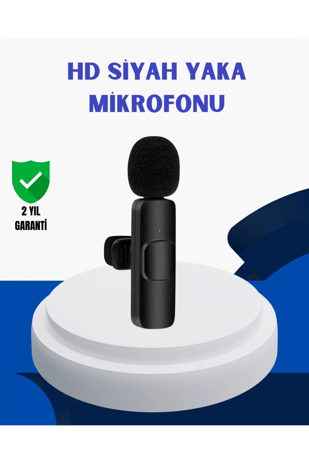 iPhone İçin Çift Mikrofonlu Telsiz Yaka Mikrofonu 360 Derece HD Ses