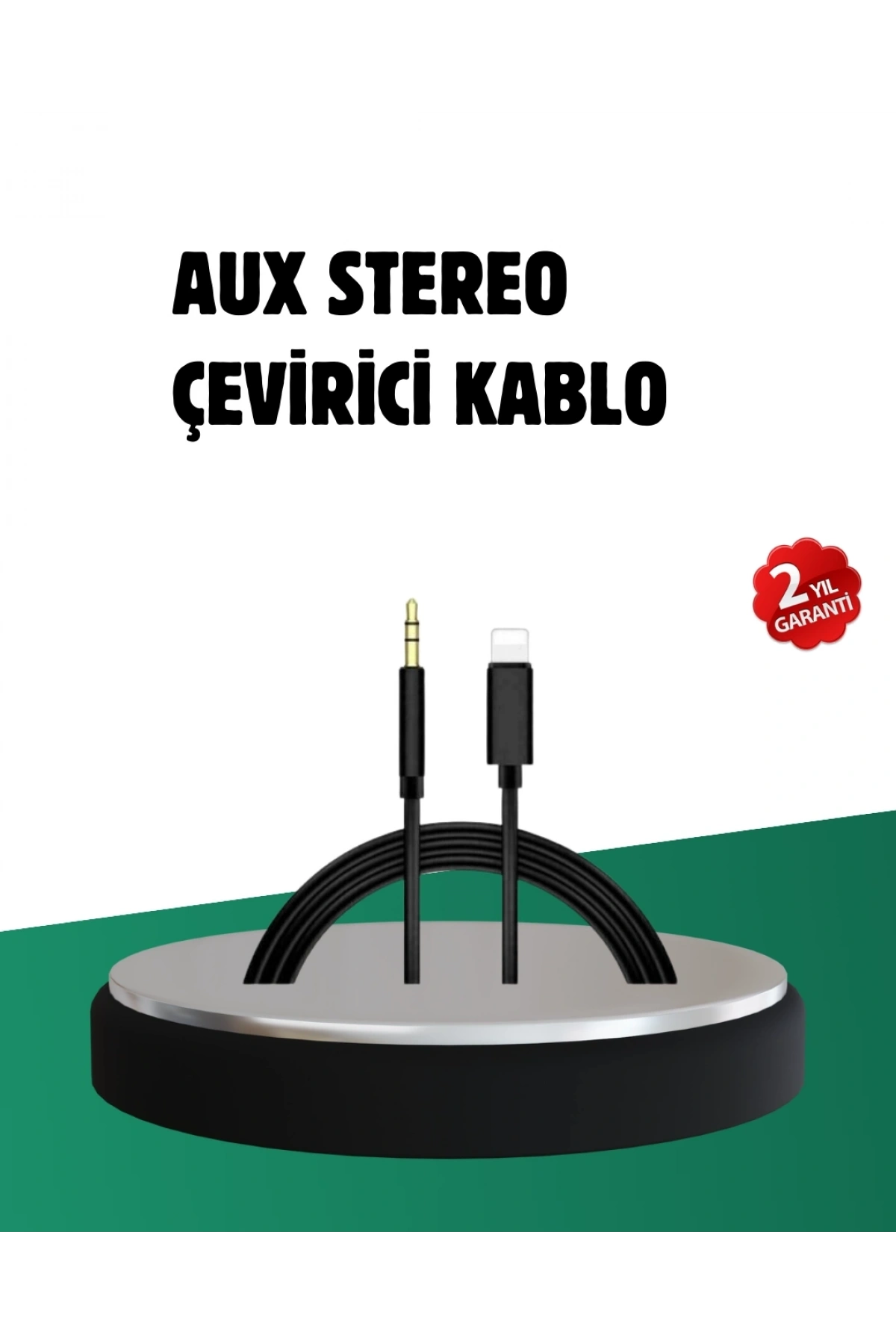 iPhone Uyumlu Lightning – 3.5mm Aux Adaptör Kablo Stereo Ses Aktarım