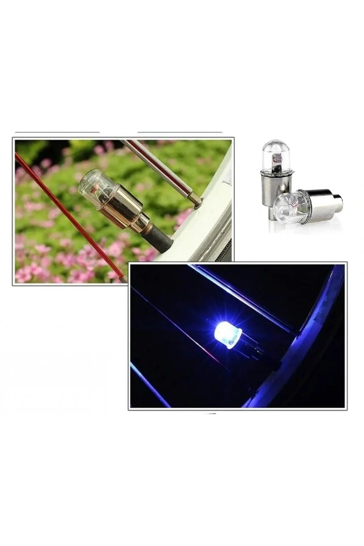 Işıklı Bisiklet Araba Sibop Kapağı 2 Adet (5047)