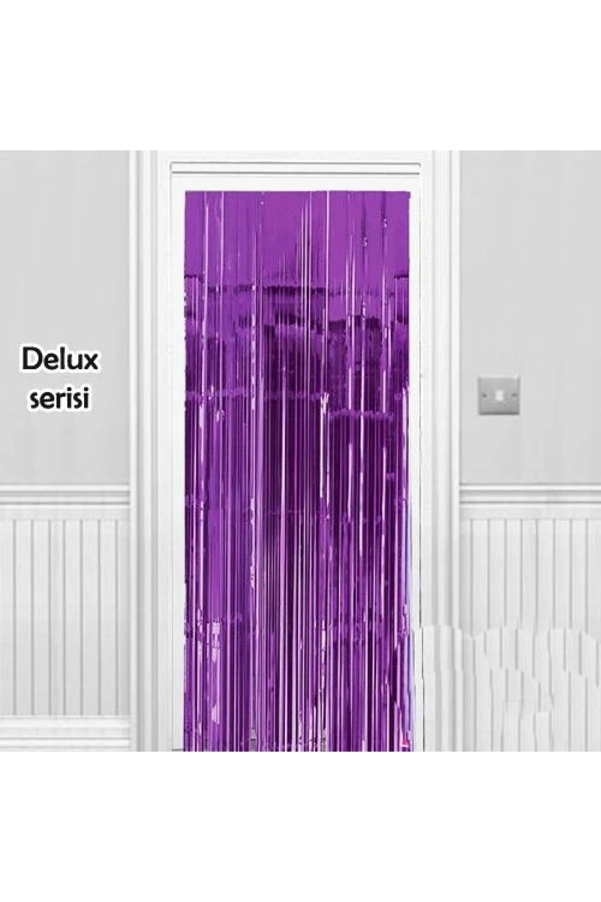 Işıltılı Duvar ve Kapı Perdesi Mor Renk 90x200 cm (5047)