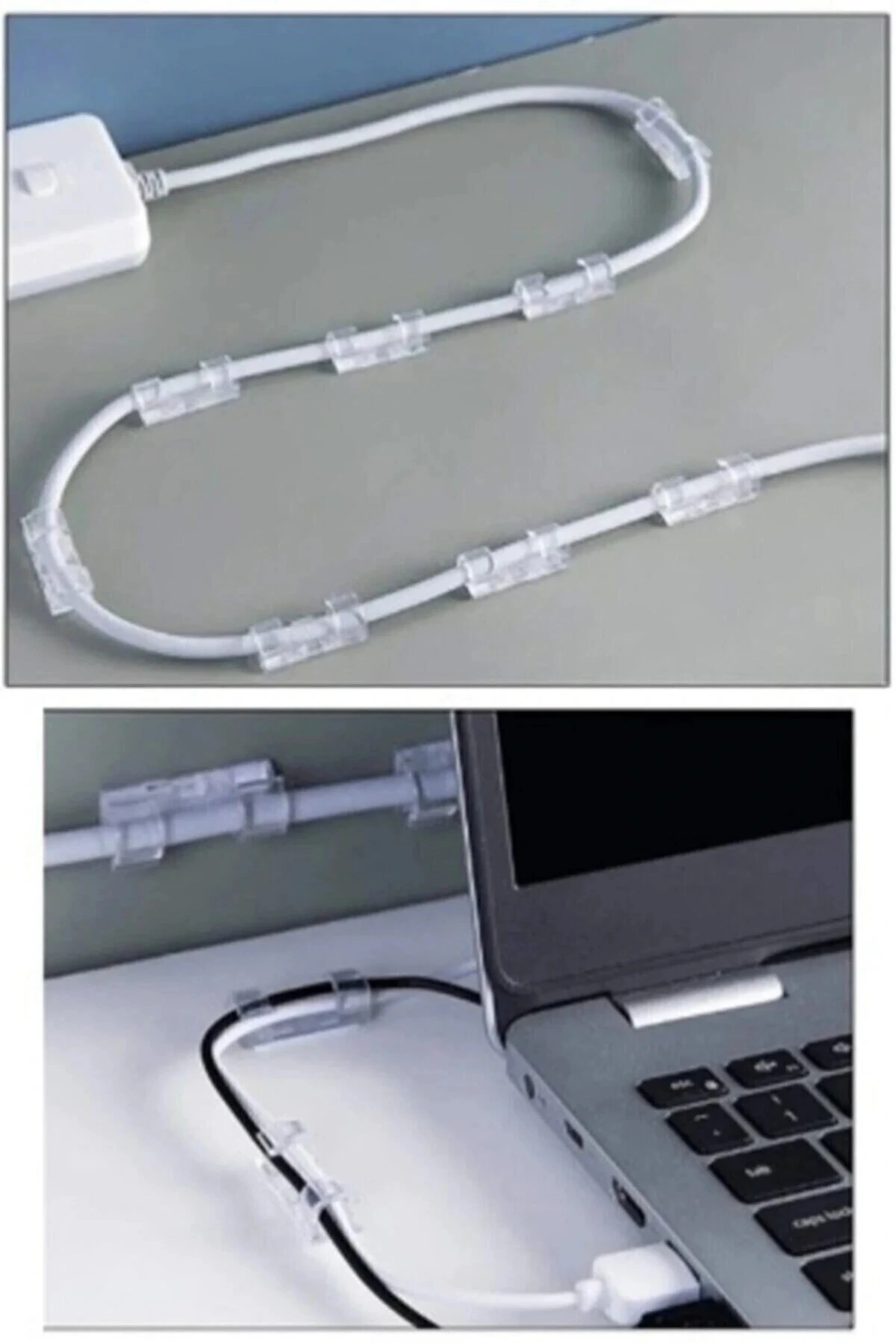 Kablo Sabitleyici Klipsler 20 Adet Kablo Düzenleyici Duvar Fayans Cam Kablo Tutucu Yapışkanlı Klips (5047)