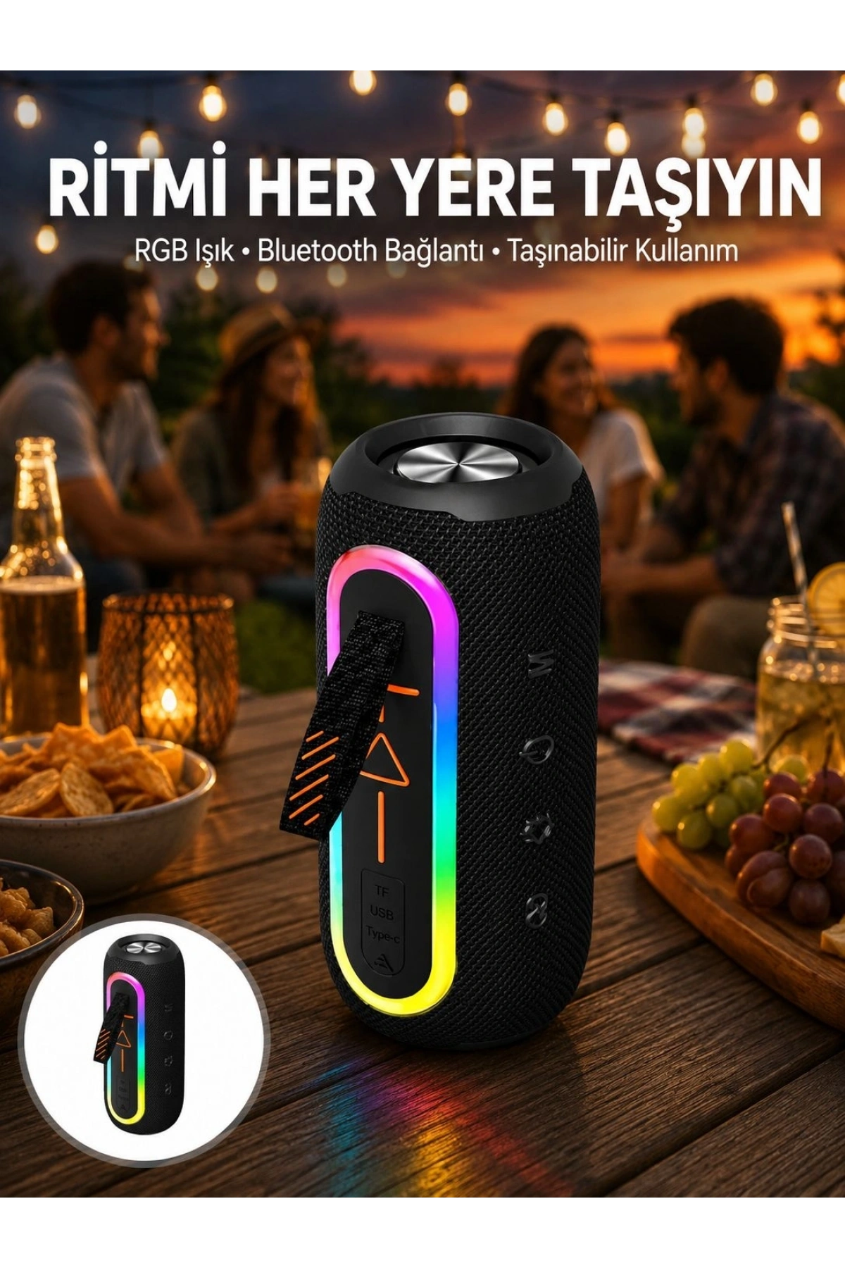 Kablosuz Bluetooth Hoparlör Taşınabilir Çoklu Bağlantılı Özelliği Yeni Nesil