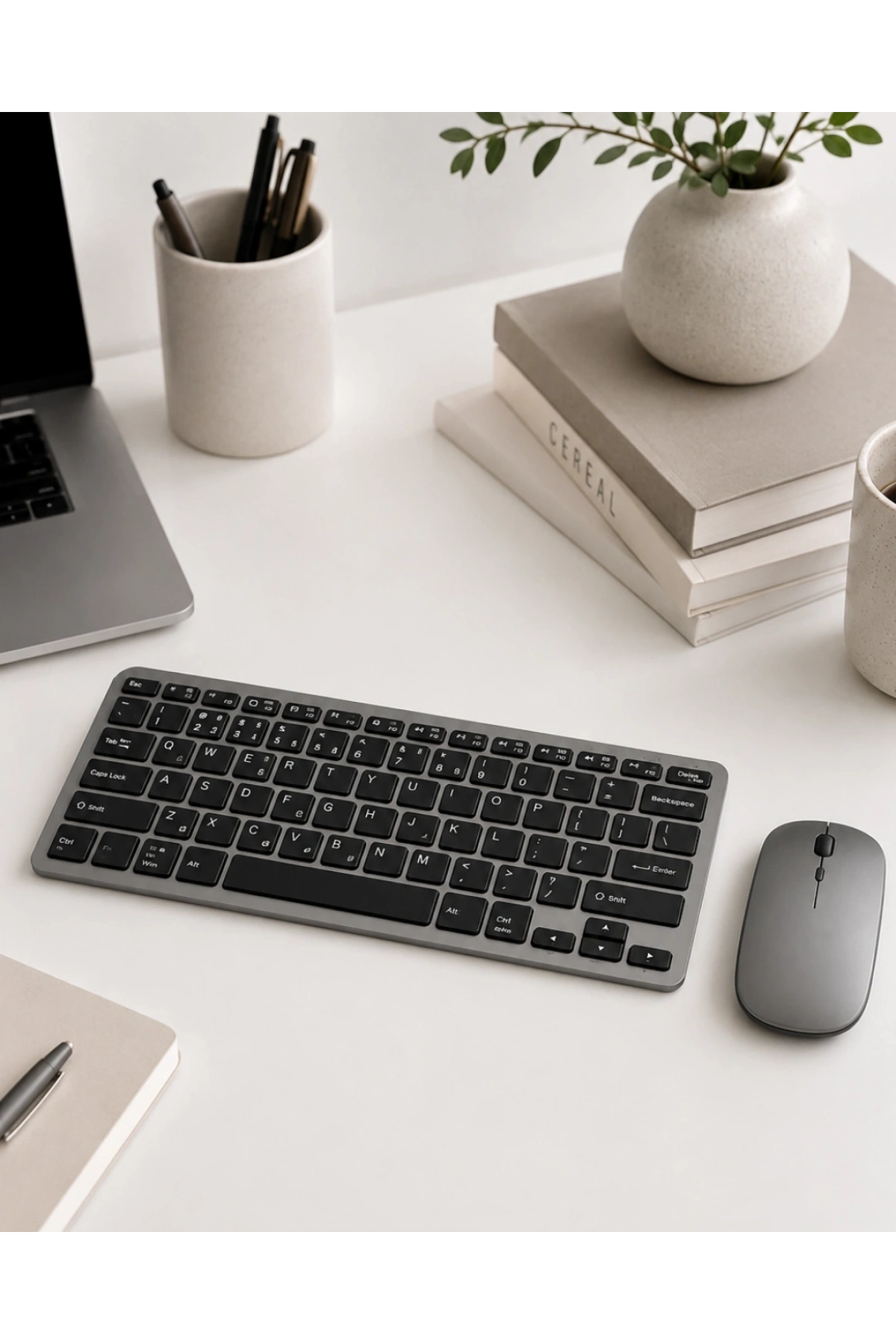 Kablosuz Bluetooth Klavye Mouse Seti Şarjlı Tablet Laptop Uyumlu