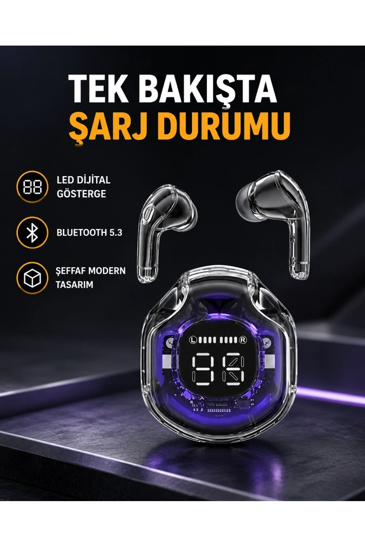 Kablosuz Bluetooth Kulaklık Hifi Ses Kalitesi ve Mikrofonlu