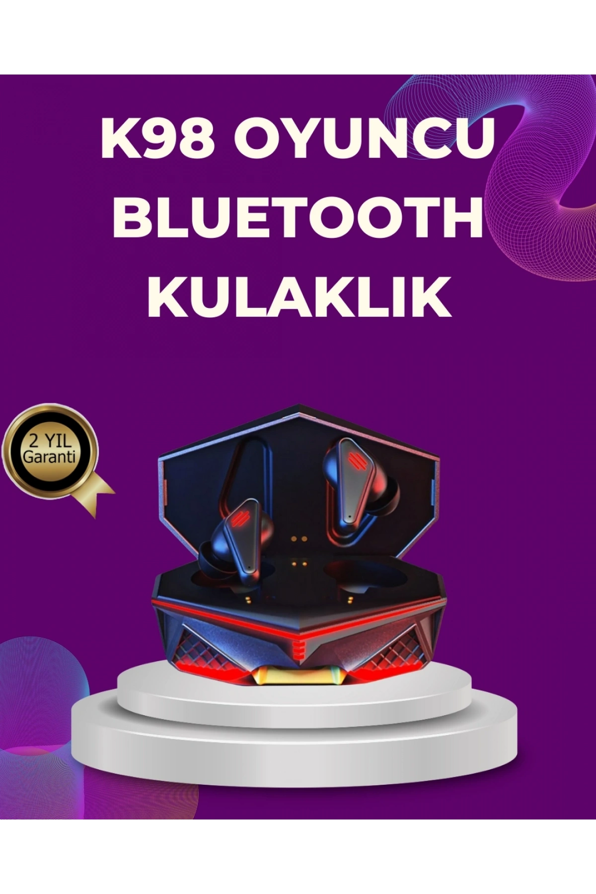 Kablosuz Bluetooth  Kulaklık Led Işıklı