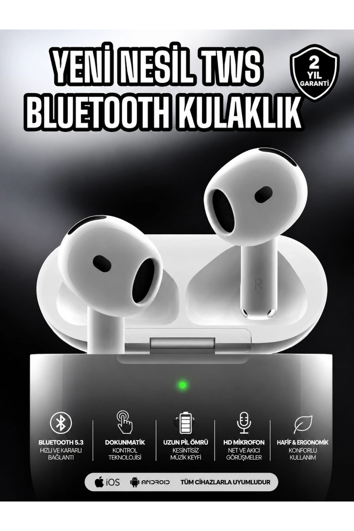 Kablosuz Bluetooth Kulaklık TWS ANC Özelliği Yüksek Ses Kaliteli