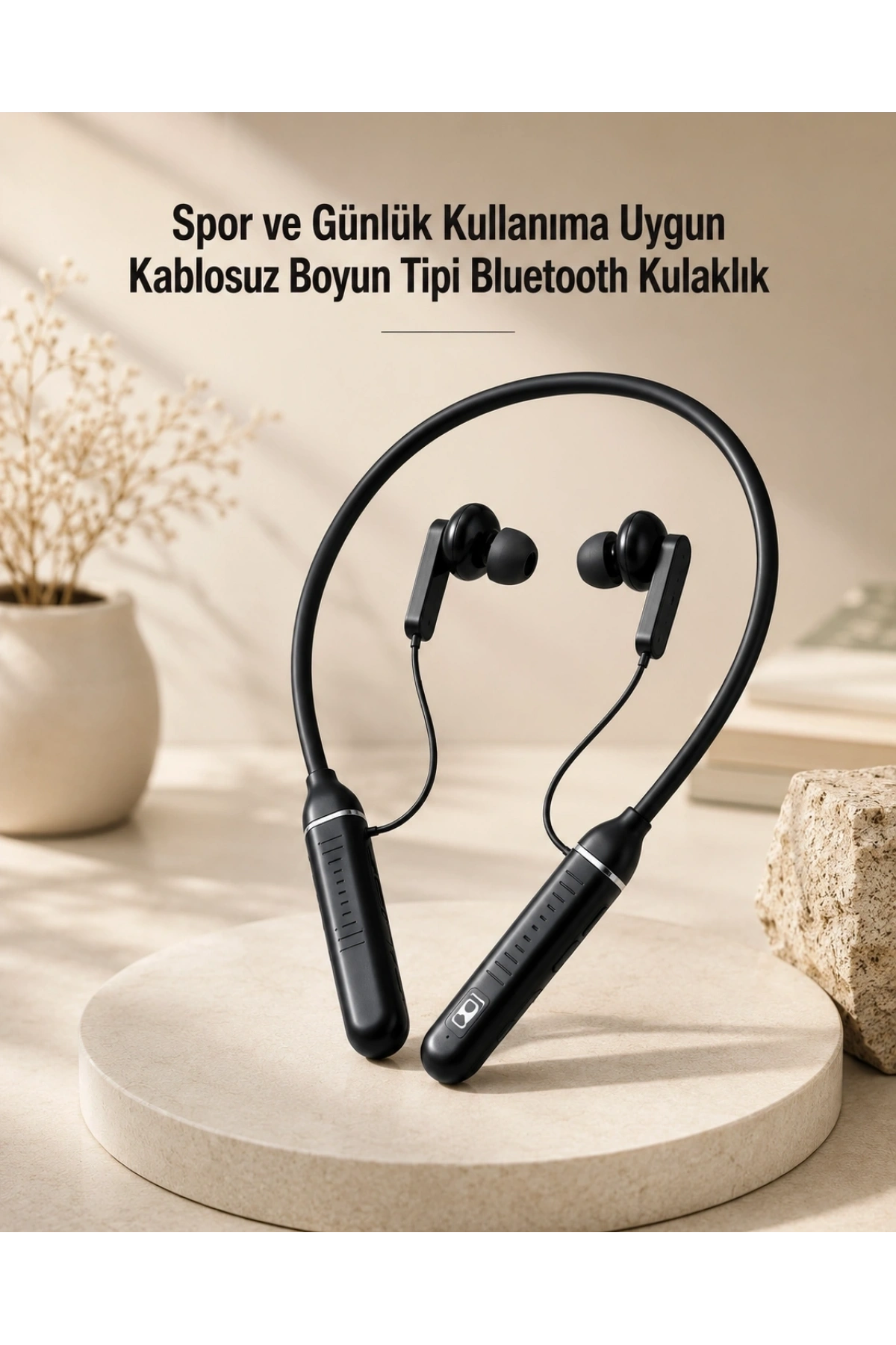 Kablosuz Boyun Tipi Bluetooth Kulaklık Mikrofonlu Spor ve Günlük Kullanıma Uygun