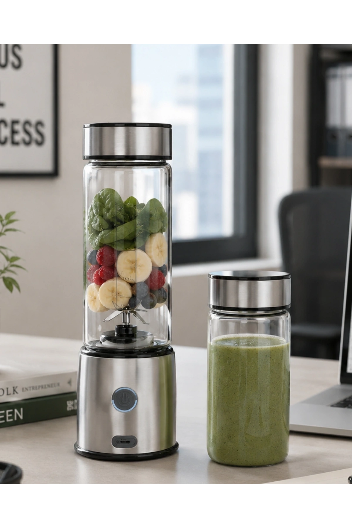 Kablosuz Cam Blender Yüksek Güçlü Smoothie Meyve Sebze Blenderı