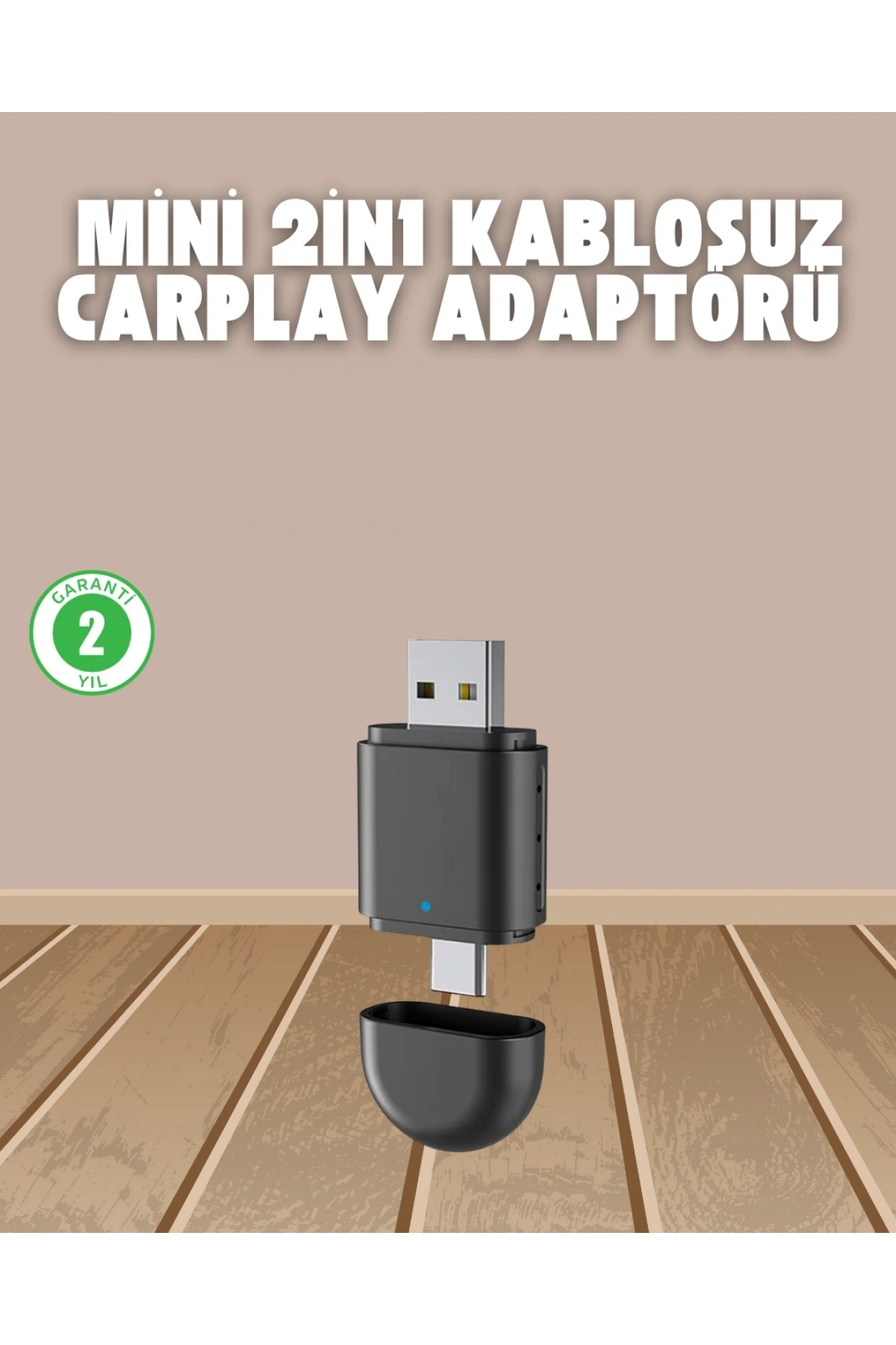 Kablosuz CarPlay Adaptörü – USB-A & Type-C Uyumlu Hızlı Bağlantı Cihazı