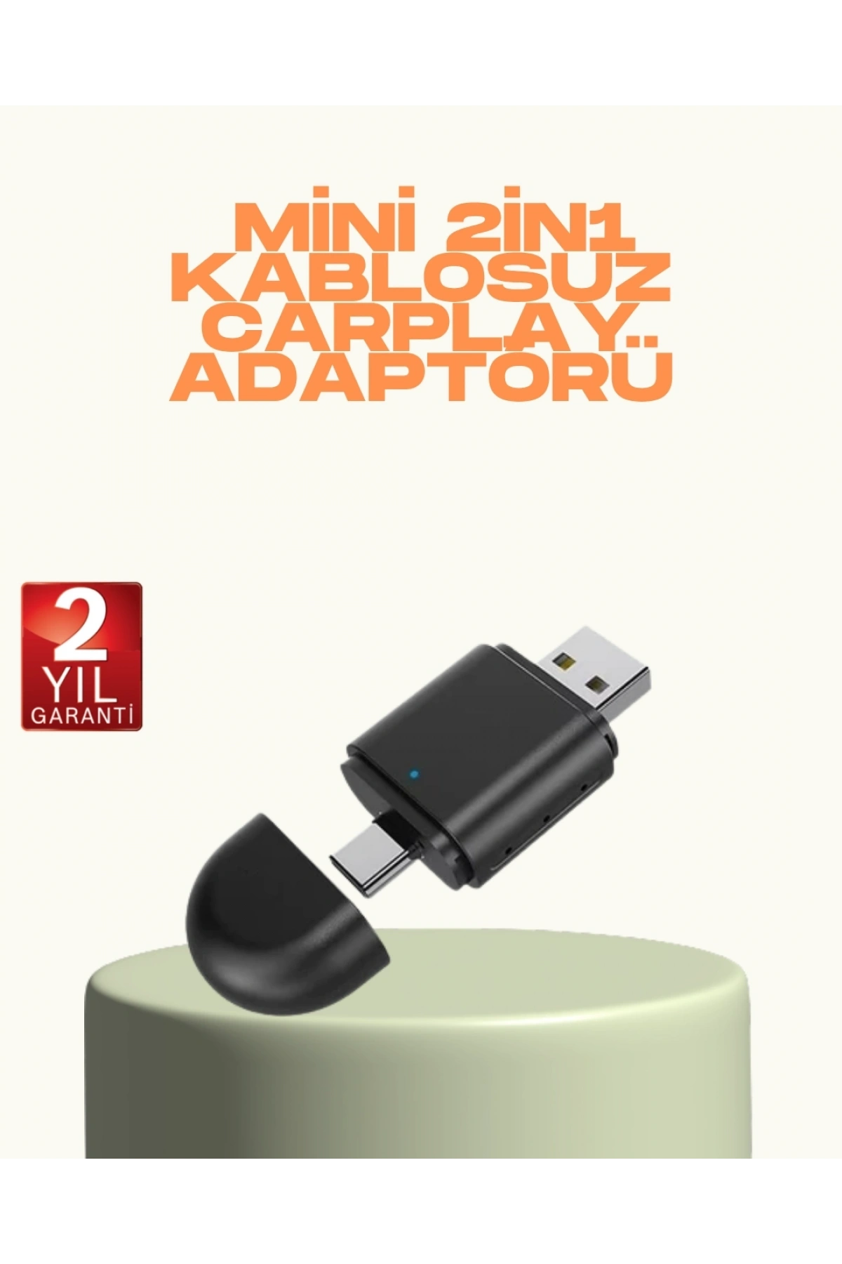 Kablosuz CarPlay ve Android Auto Adaptörü – USB-A & Type-C Girişli Akıllı Dönüştürücü
