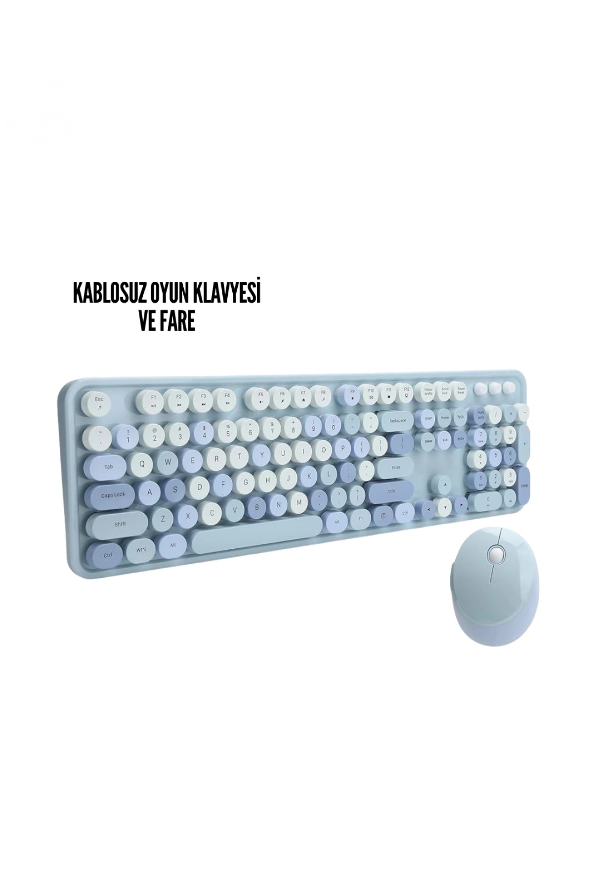 Kablosuz Klavye Mouse Seti mavi