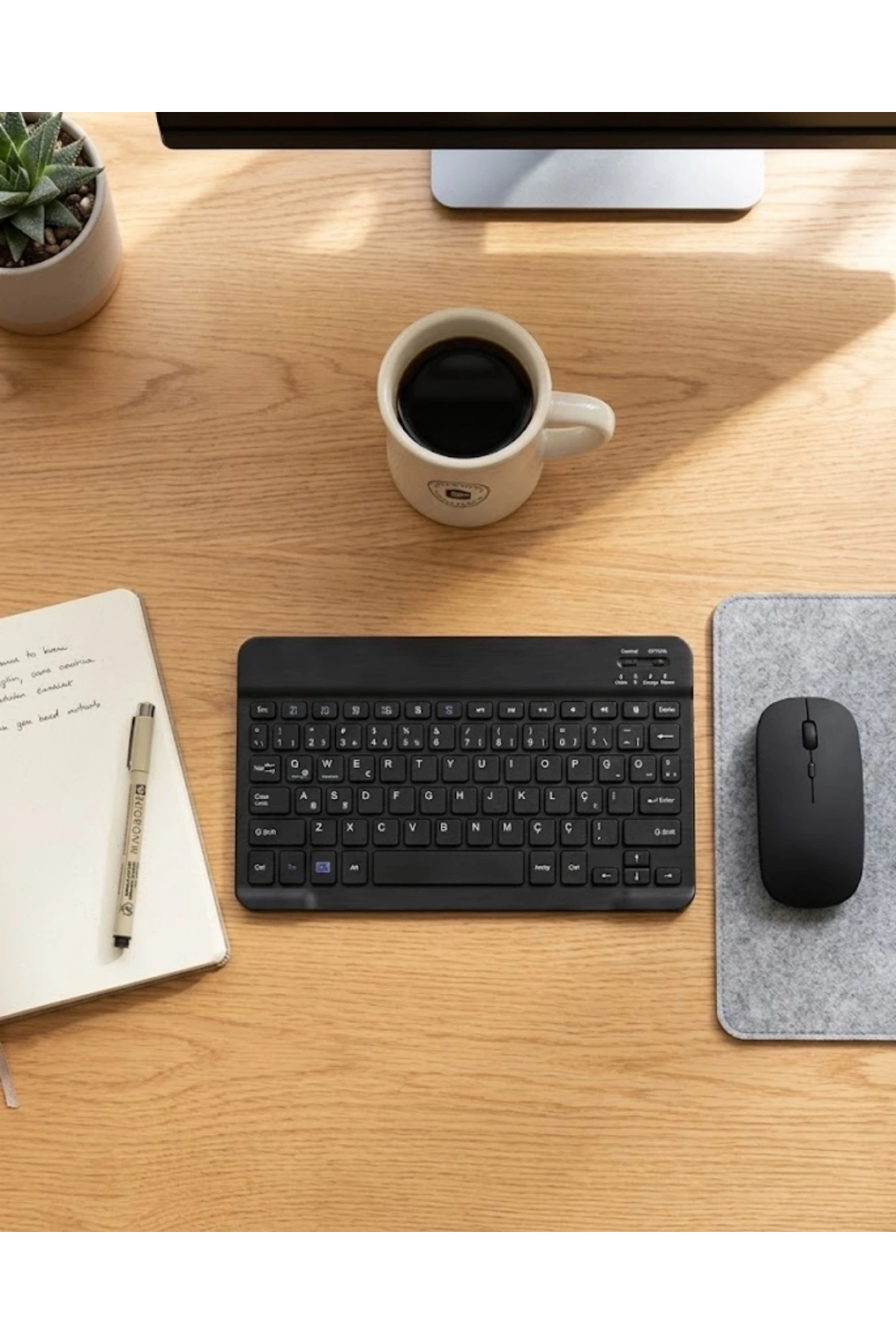 Kablosuz Klavye ve Mouse Kombosu Bluetooth Uyumlu Sessiz Set