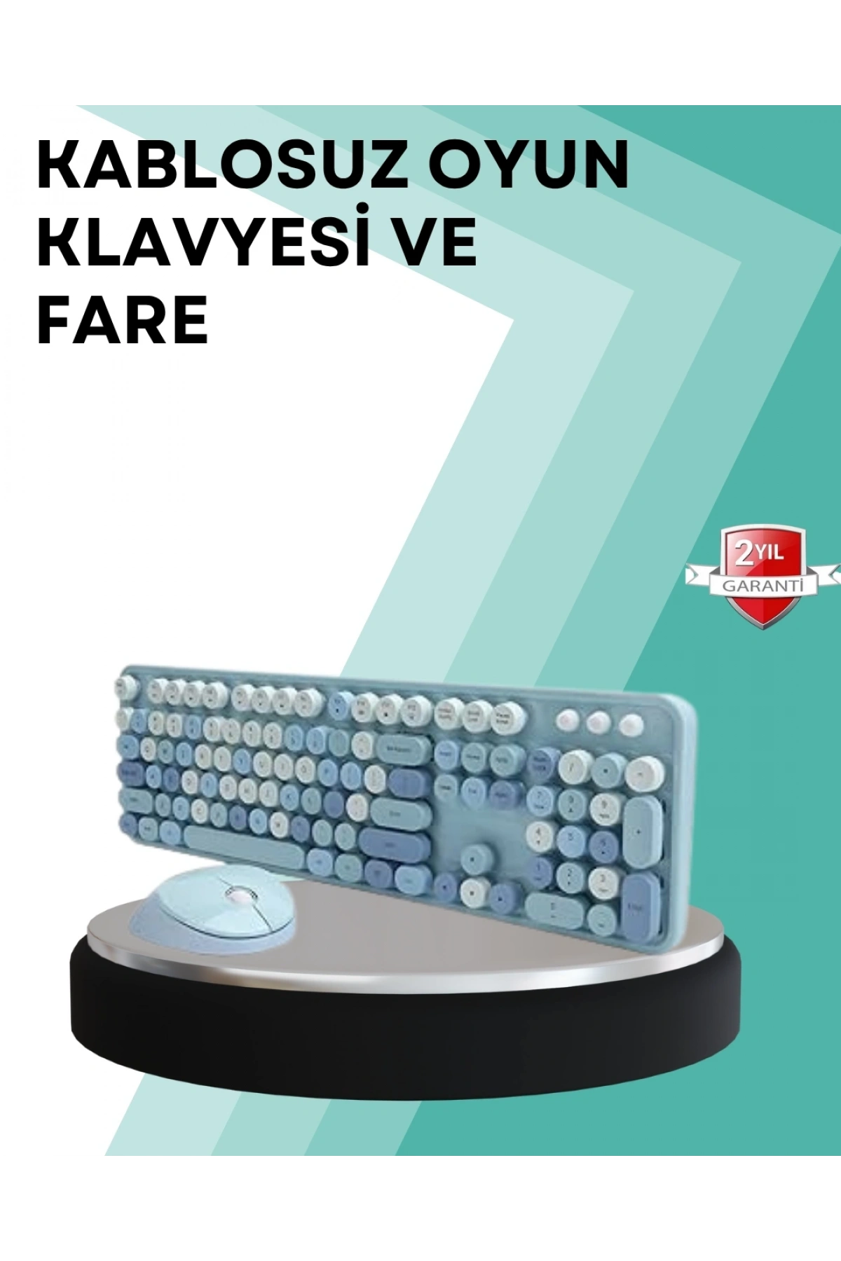 Kablosuz Klavye ve Mouse Seti – Sessiz Tuş, Retro Tasarım