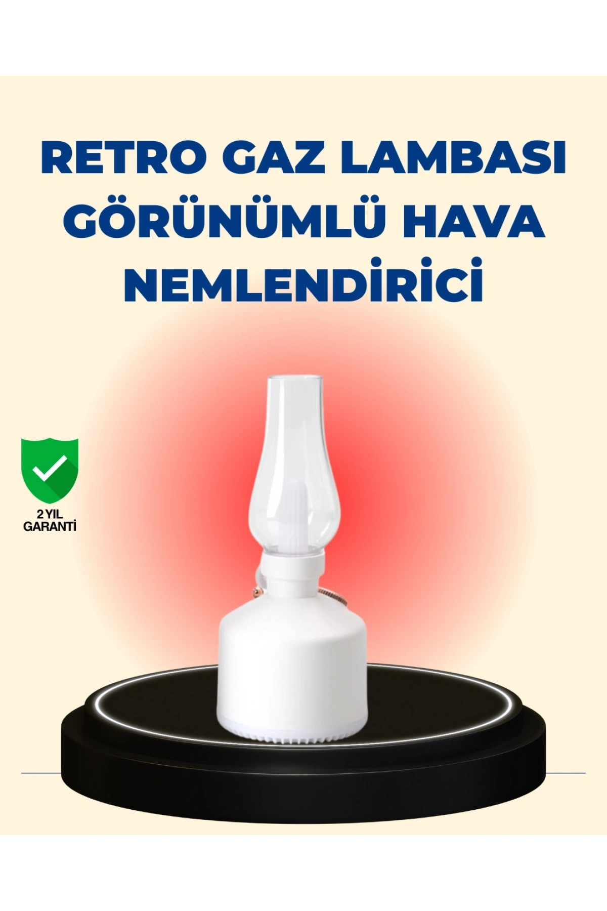 Kablosuz Retro Buhar Makinesi Gaz Lambası Tasarım Ledli Difüzör