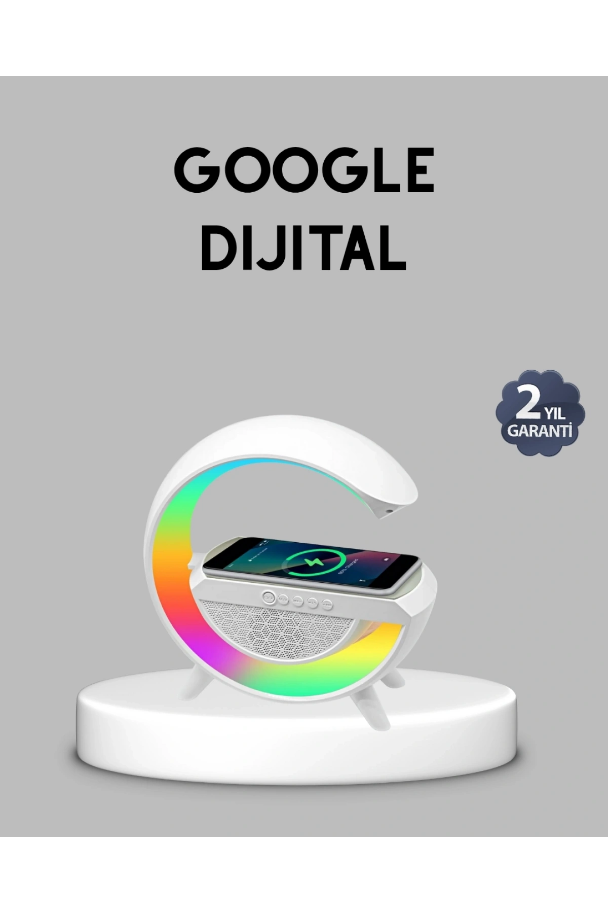 Kablosuz Şarjlı Bluetooth Hoparlör ve Gece Lambası – NFC, FM Radyo, RGB Işık