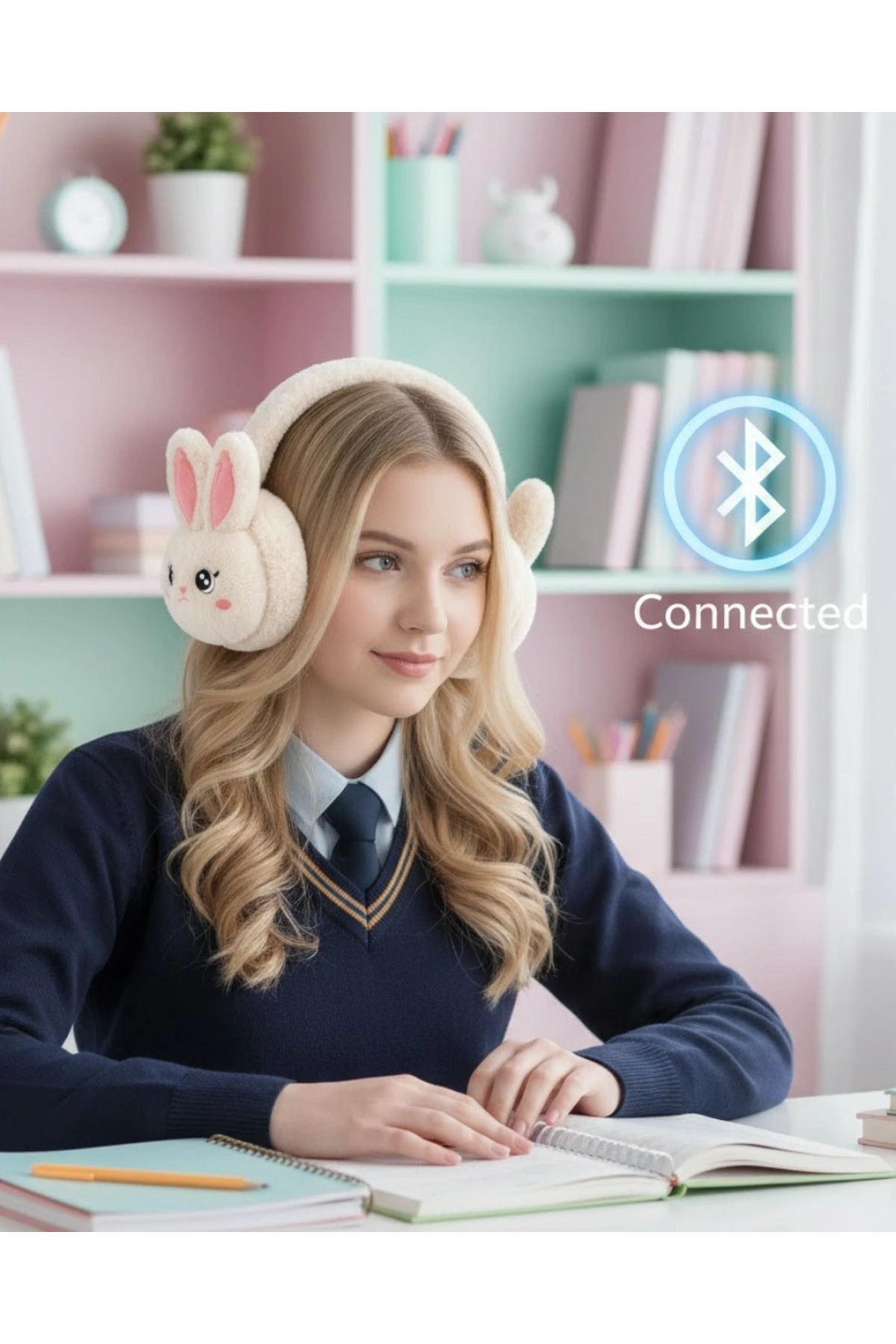 Kablosuz Tavşan Tasarımlı Bluetooth Kulaklık TF Kart Destekli