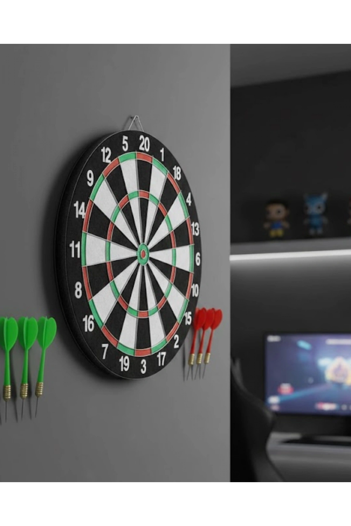 Kaliteli Ahşap Dart Tahtası 12 İnç  4 Dart Ok Seti