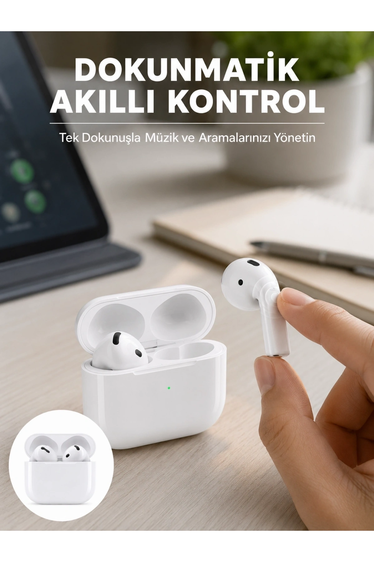 Kaliteli Ucuz İOS ve Android Uyumlu TWS Bluetooth Kulaklık ANC Özelliği Yeni Nesil
