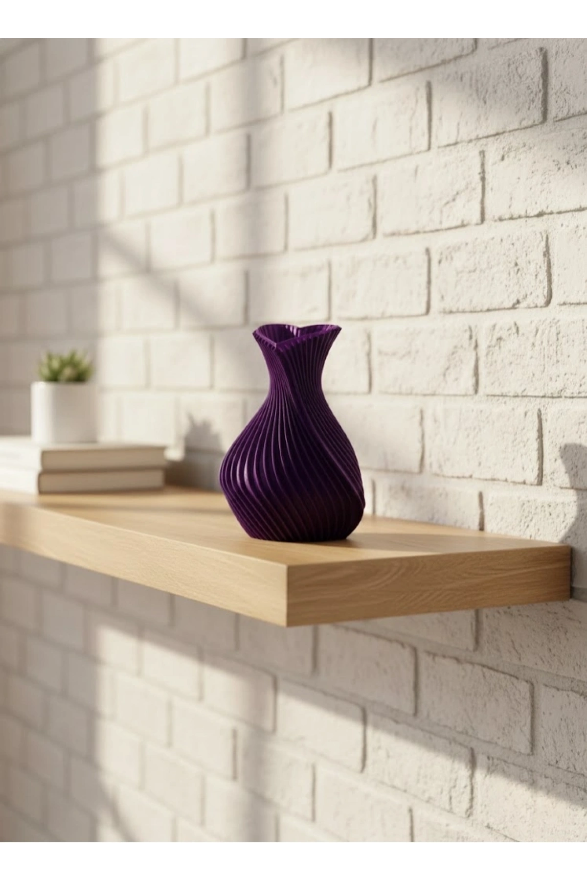 Kalpli Mor Mini Vazo 5 cm Dekoratif Masa Üstü Aksesuar