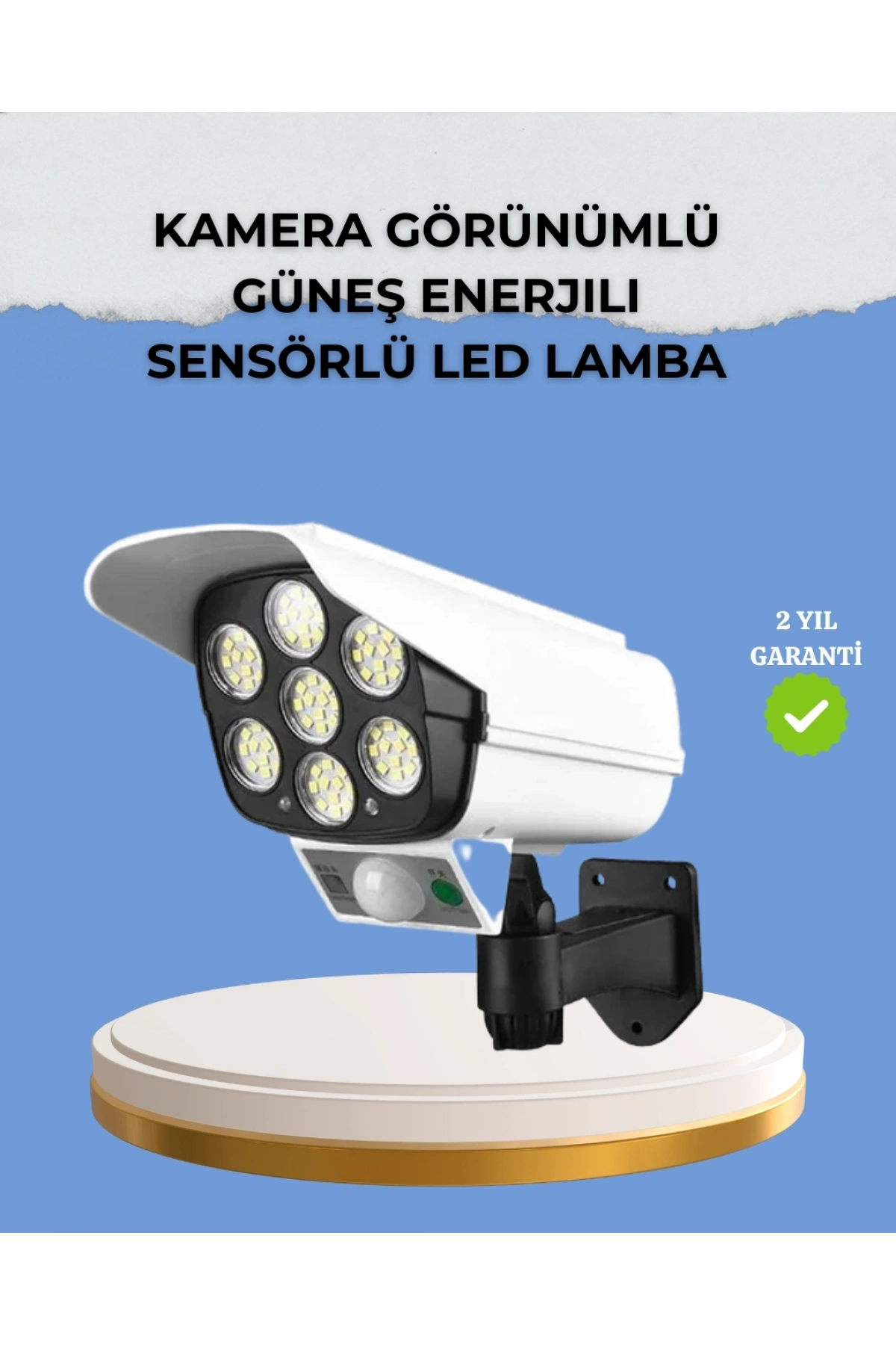 Kamera Görünümlü Solar LED Lamba Hareket Sensörlü Uzaktan Kumandalı Bahçe Duvar Aydınlatması