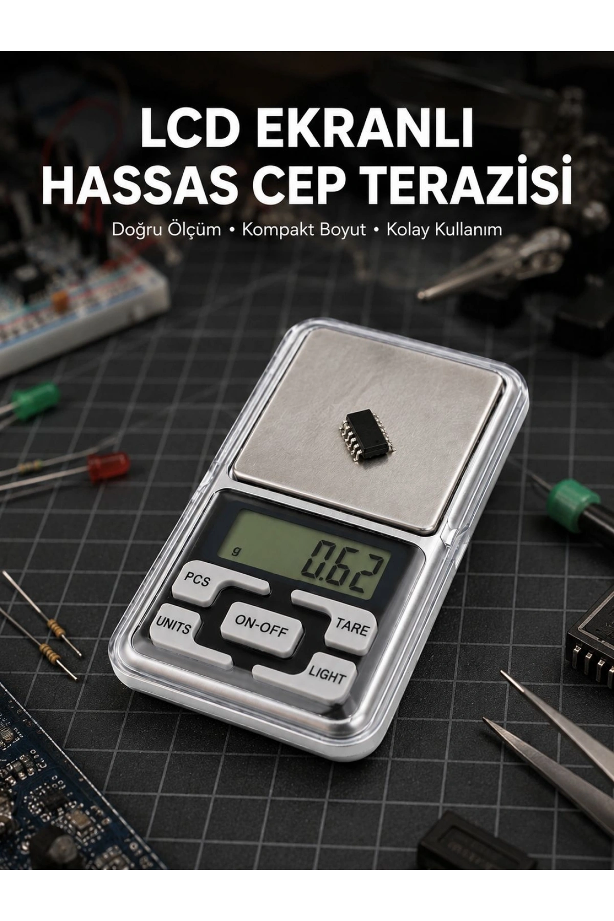 Kapaklı Dijital Cep Terazisi Hassasiyet 300 Gr Yeni Nesil