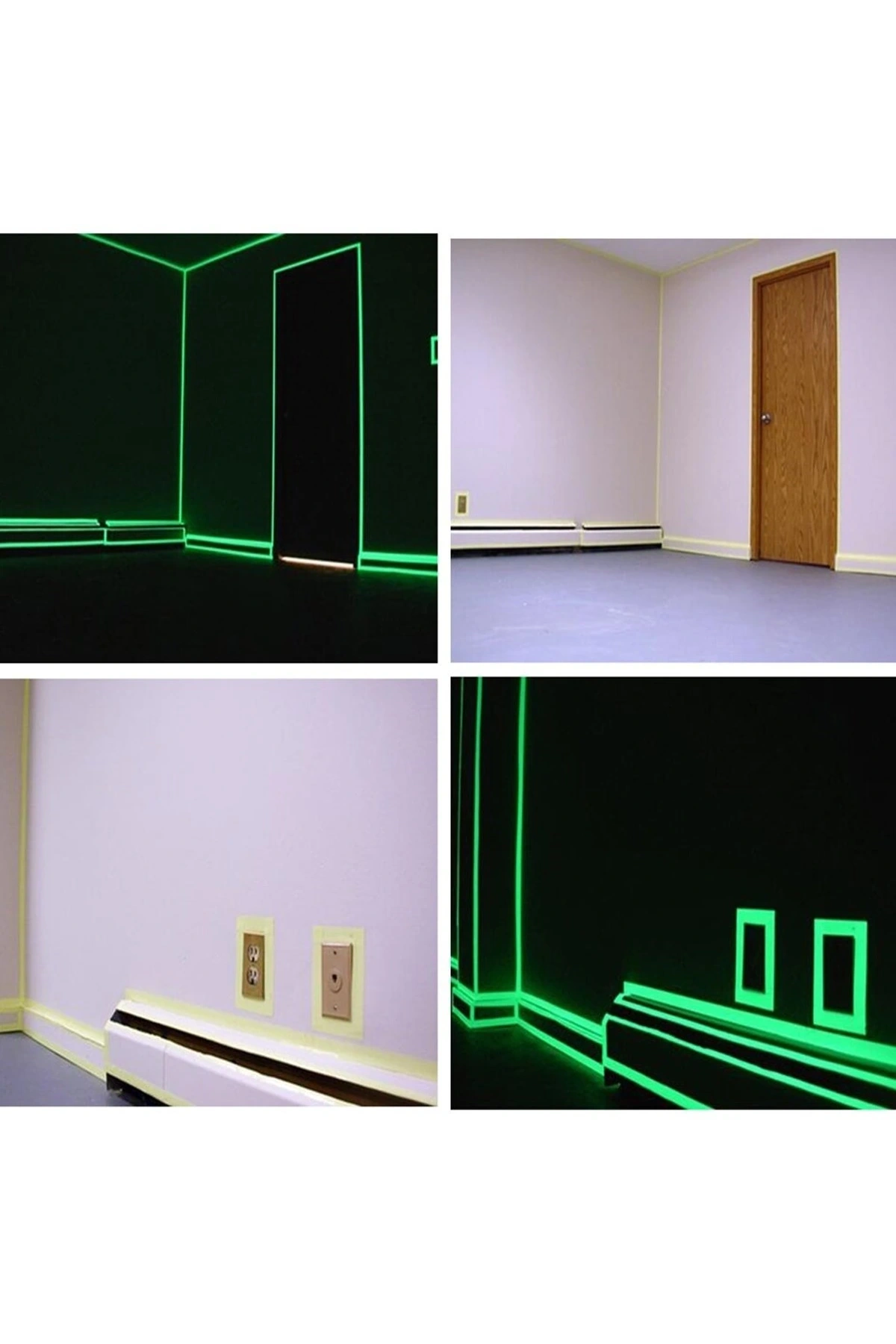 Karanlıkta Işık Veren Yansıyan 4 Metre Fosforlu Yeşil Şerit Bant (5047)