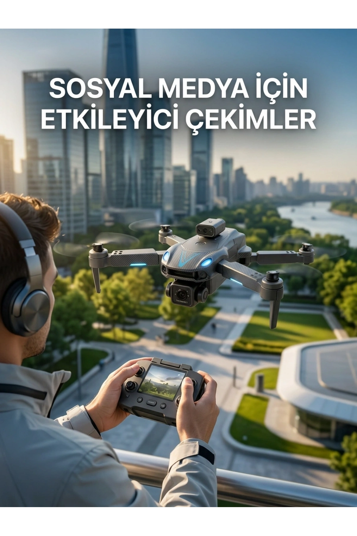 Katlanabilir Profesyonel Görünümlü Kamera Drone