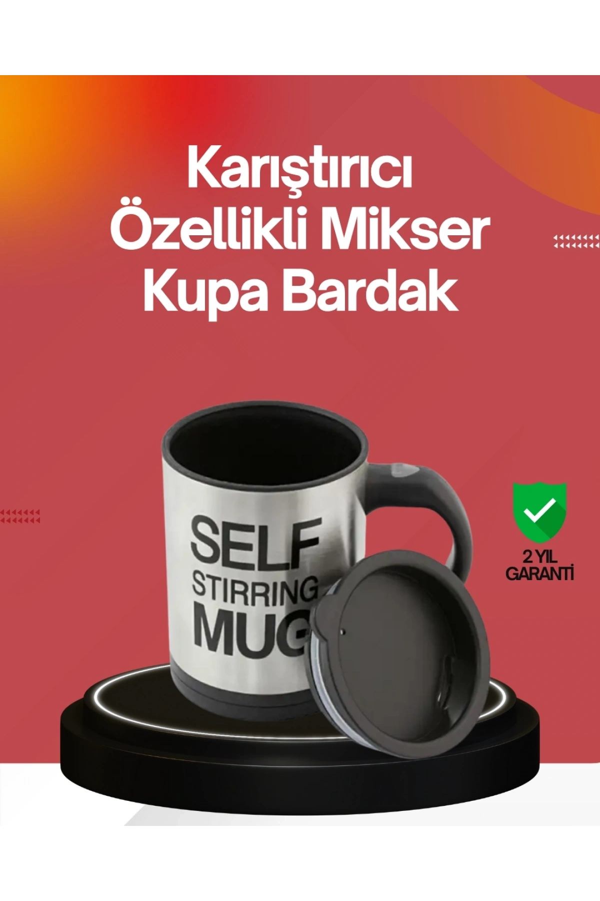 Kendi Kendini Karıştıran Termos Kupa | Güçlü Motor ve Çift Katmanlı Isı Koruma