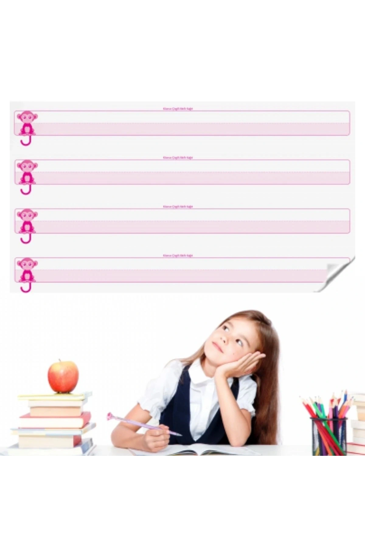 Kılavuz Çizgili Akıllı Kağıt Yazı Tahtası Duvarda İz Bırakmaz Statik Yeni Müfredata Uygun 100x56cm (5047)