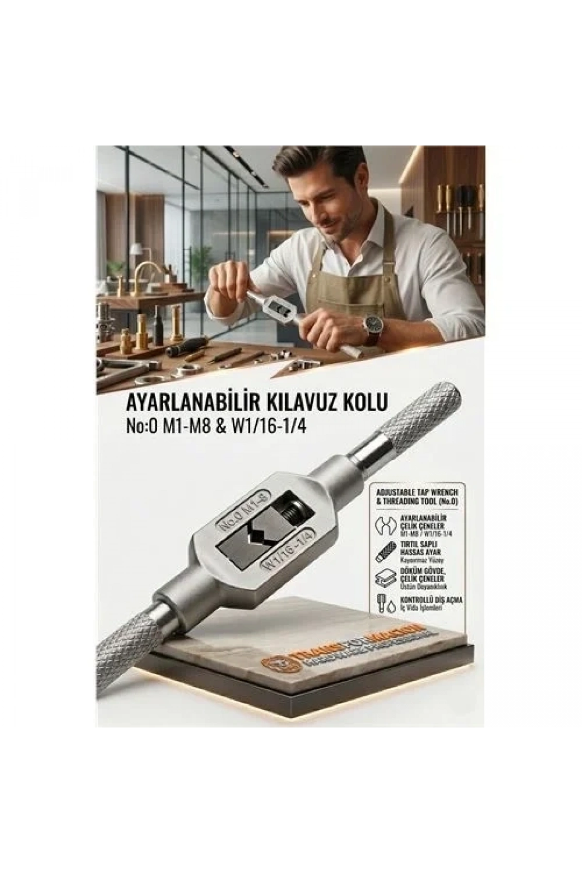 Kılavuz Kolu M1-m8 Ayarlı Vida Diş Açma Aparatı No:0 723240