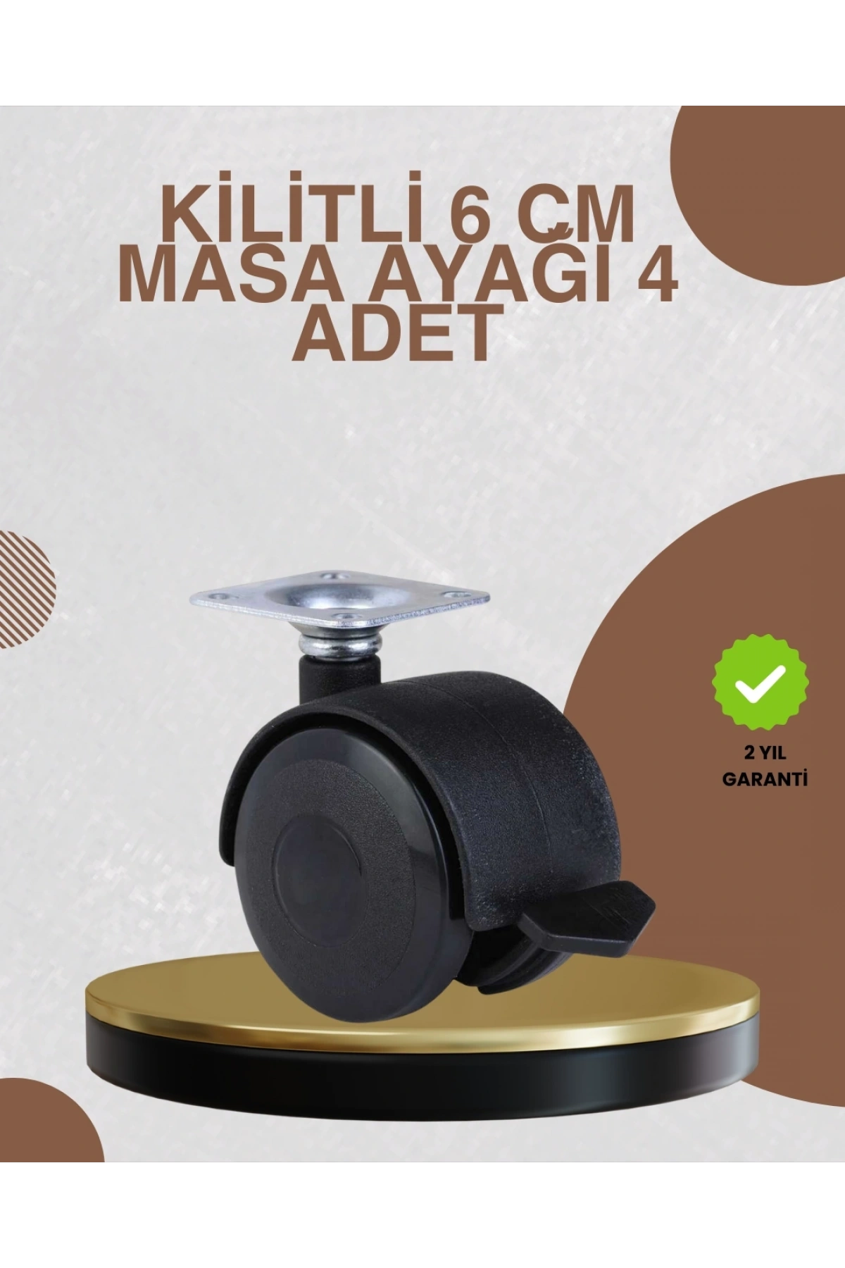 Kilitli Mobilya Ayağı 6 cm 4’lü Set Zemin Korumalı