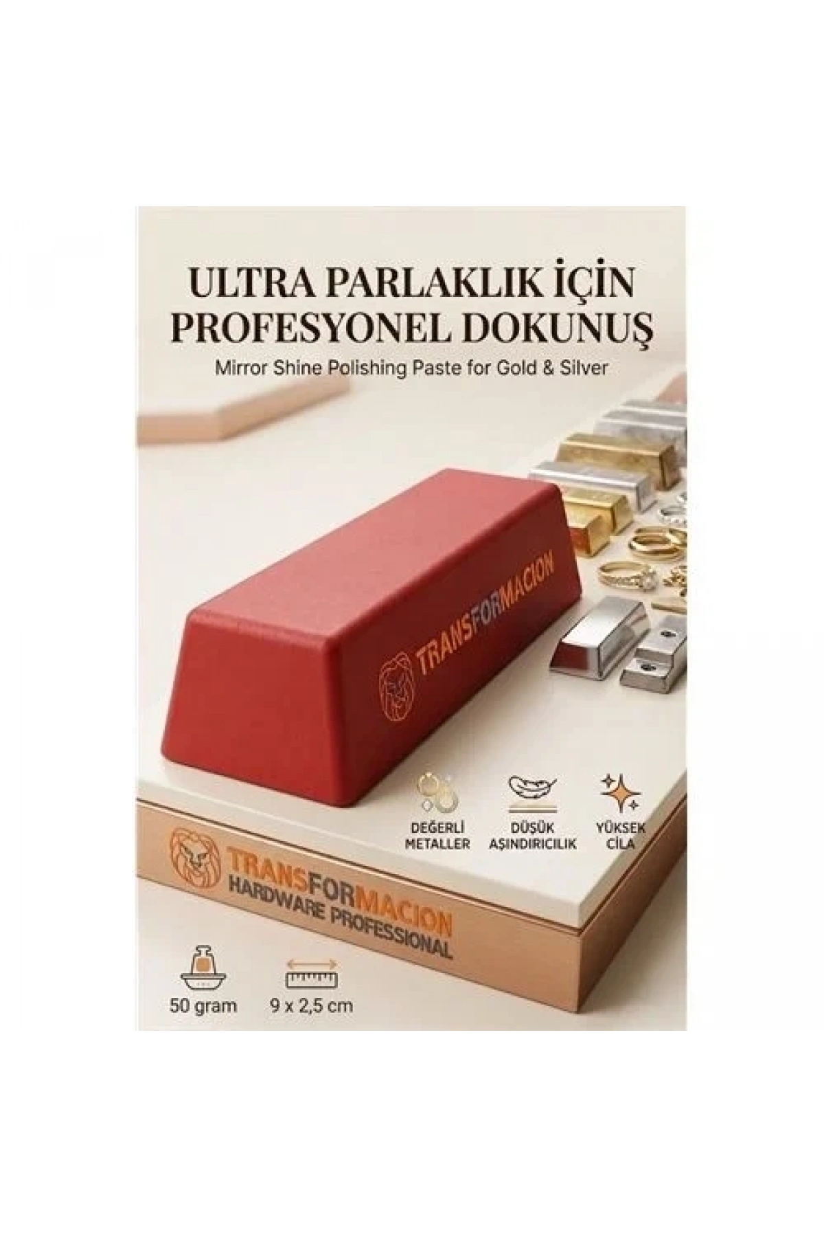 Kırmızı Cila 50gr Altın & Gümüş İçin Son Kat Ayna Parlaklığı 723046