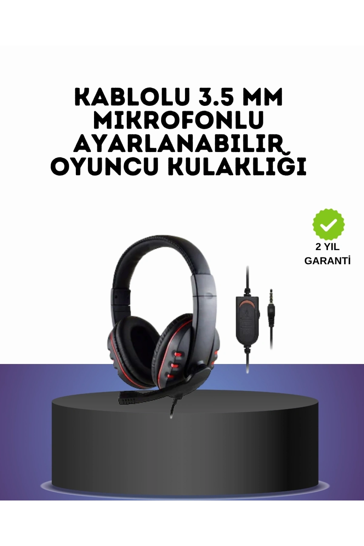 Kırmızı  Headset Mikrofonlu Sağlam Kablolu Konforlu