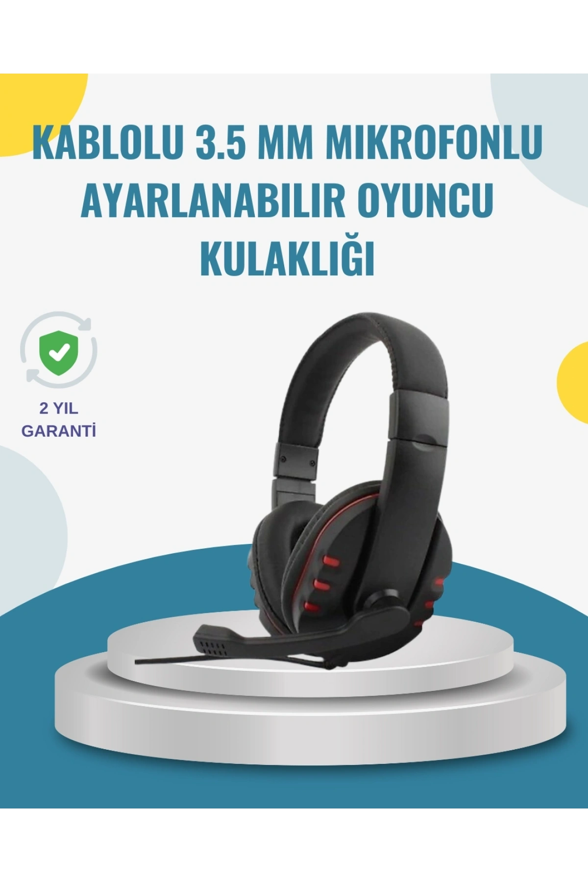 Kırmızı Kulaklık Stereo Mikrofonlu Dayanıklı Örgü Kablolu