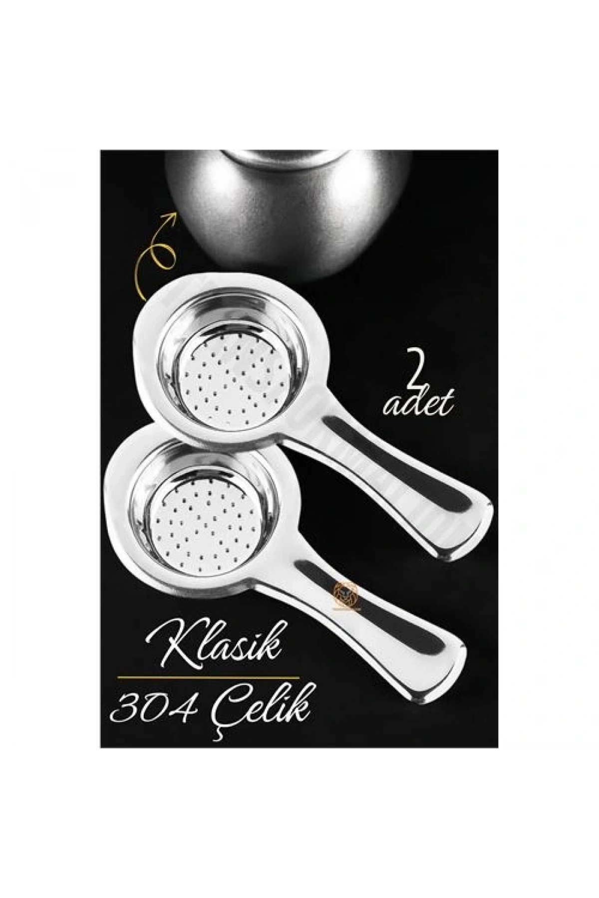 Klasik Çay Süzgeci 304 Paslanmaz Çelik 2 ADET