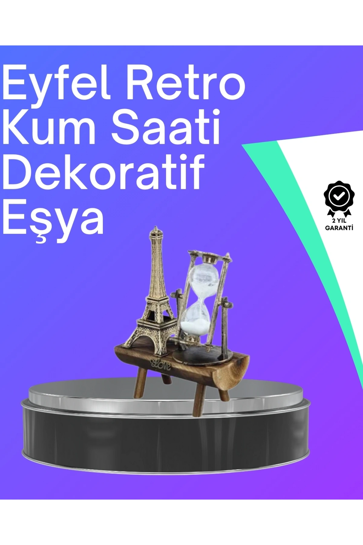 Klasik Tasarımlı Ahşap Kum Saati – Ev ve Ofis İçin Masaüstü Aksesuarı