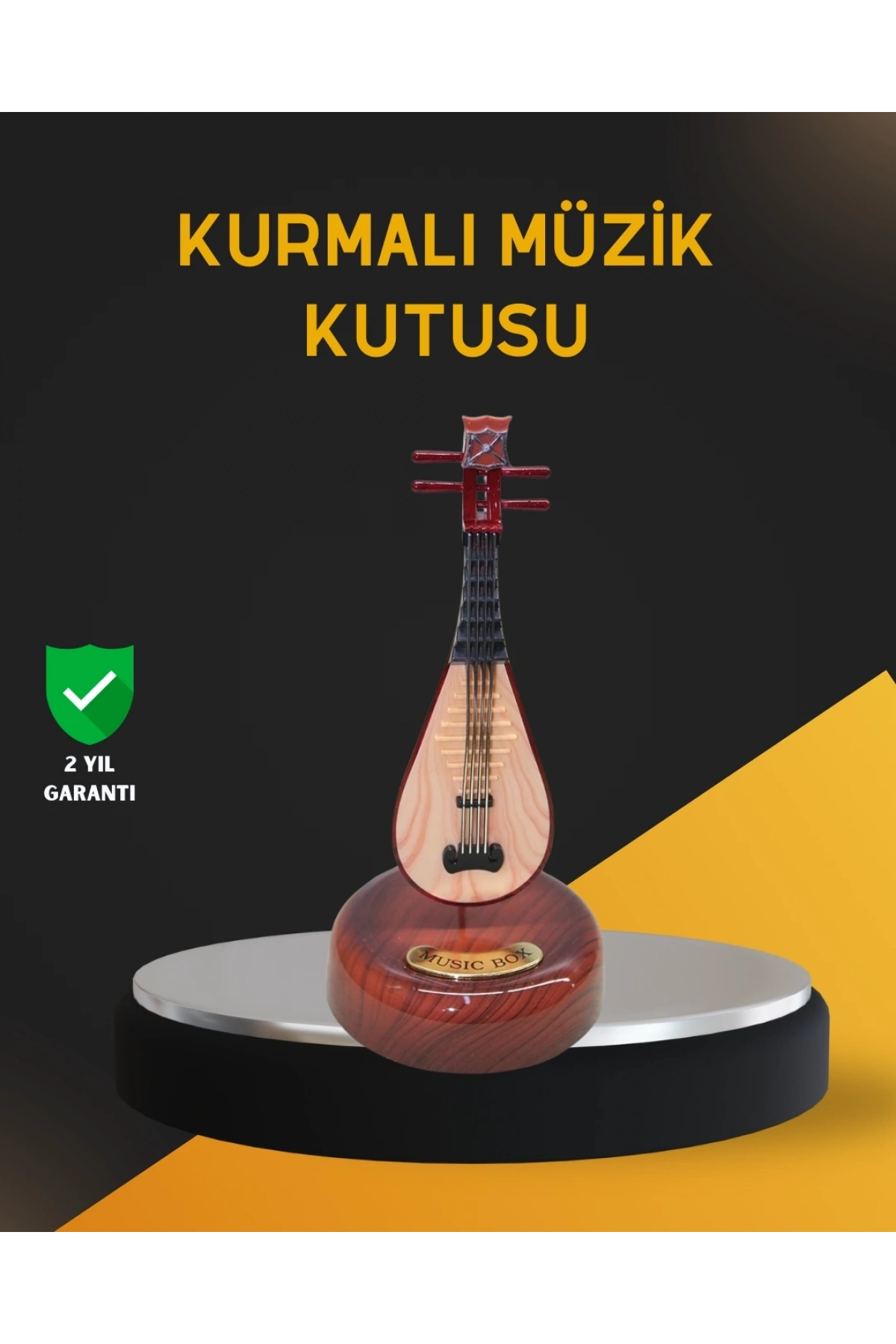 Klasik Ud Figürlü Melodili Müzik Kutusu Şık Hediyelik