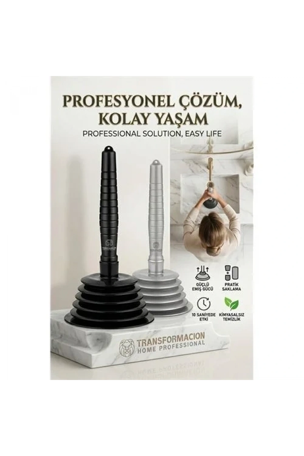 Körüklü Lavabo Açıcı Pompa 2 Adet Prograde Design 716621